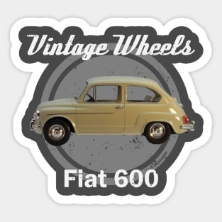 Vintage Wheels Fiat 600 Sticker